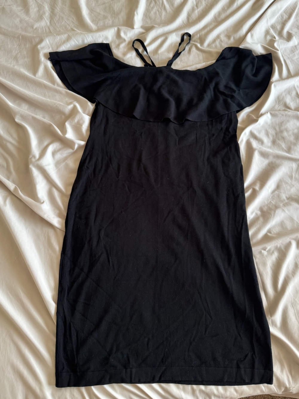 Vince Camuto Black off shoulder dress with cross strap